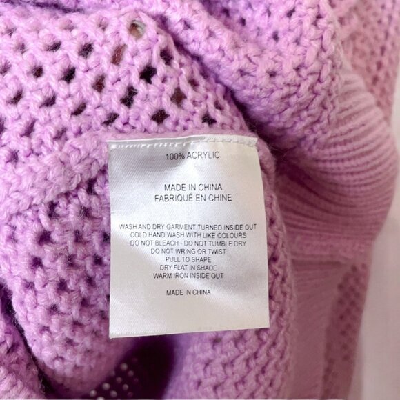 The Fifth Label Lilac Mesh Pull Over Sweater Knit Top - Picture 4 of 6